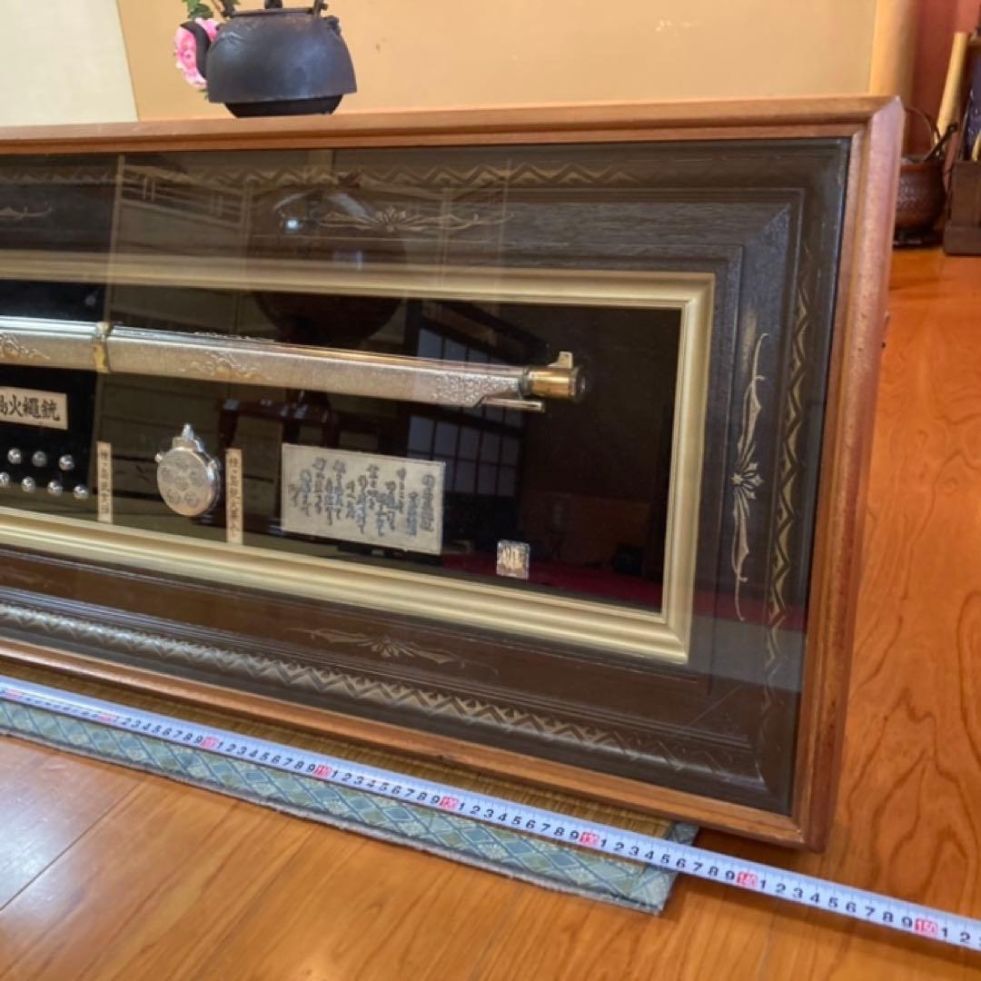 黄金種子島火縄銃 レプリカ 額装 壁掛け オブジェ ディスプレイ レトロ