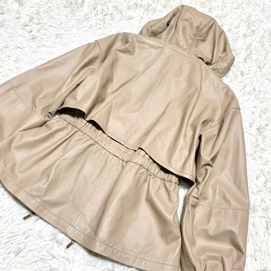 美品✨グレースコンチネンタル ライト レザー ブルゾン ドローコード