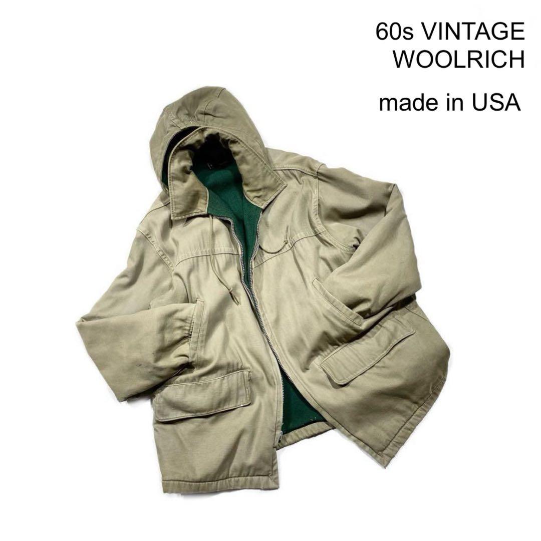 貴重60sビンテージWOOLRICHウールリッチダック地ワークジャケットL程古着 WOOLRICH ウールリッチ ダック地 ボアライナー ワークジャケット