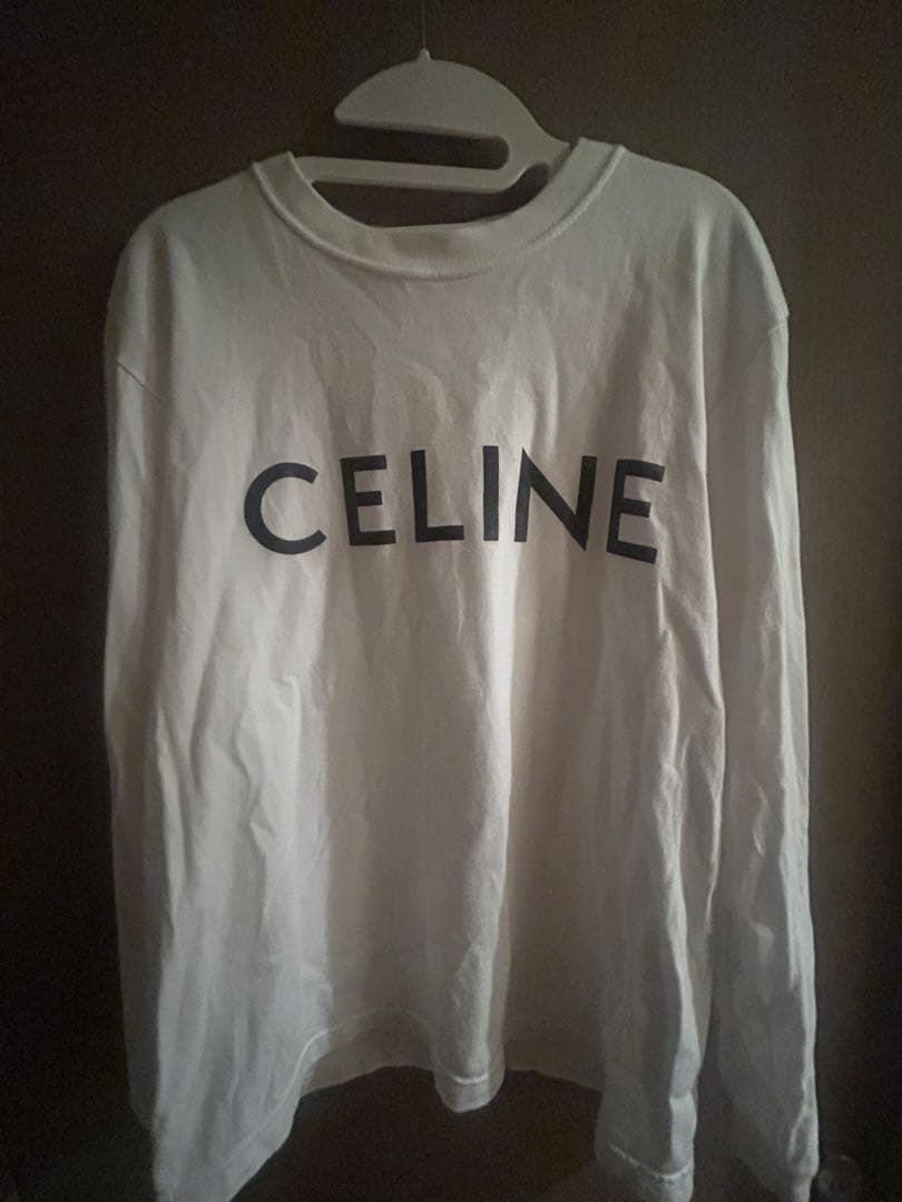 CELINE ホワイト ロングスリーブ Tシャツ 楽天市場】CELINE セリーヌ ロンT メンズ 長袖Tシャツ ブランドロゴ