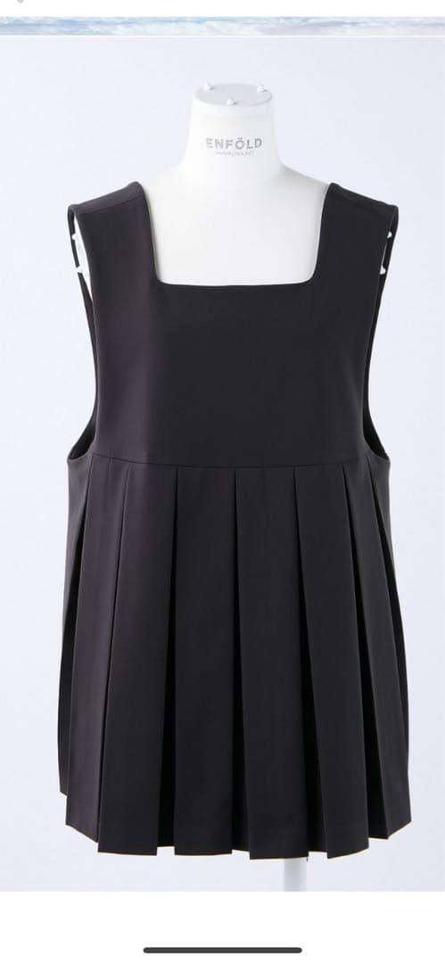 トップス ENFOLD PLEATS TWO-WAY VEST ENFOLD - PLEATS TWO-WAY VEST / プリーツ ベスト / 2way / ブラック