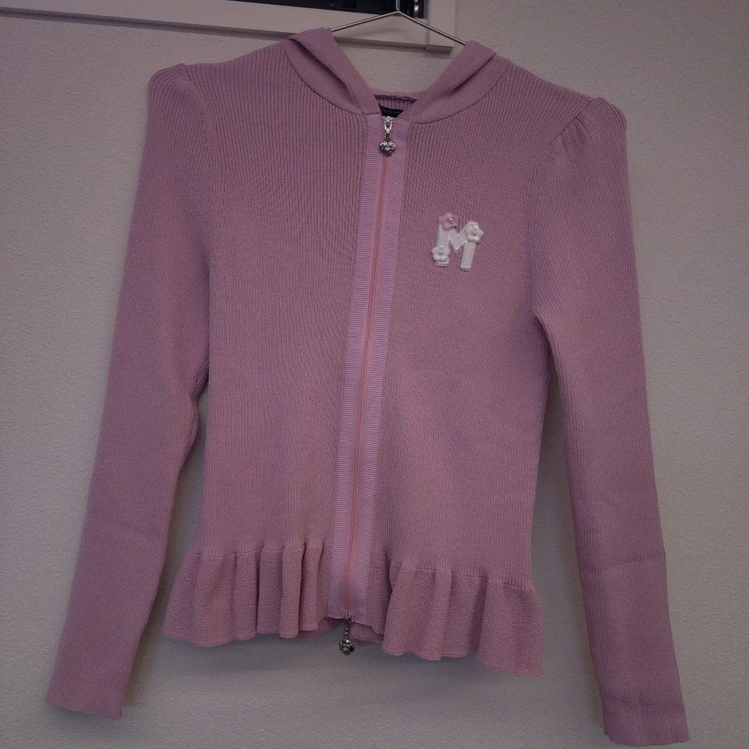 M'SGRACY ピンクロゴカーディガン 中古・古着通販】M'S GRACY (エムズグレイシー) ジップカーディガン