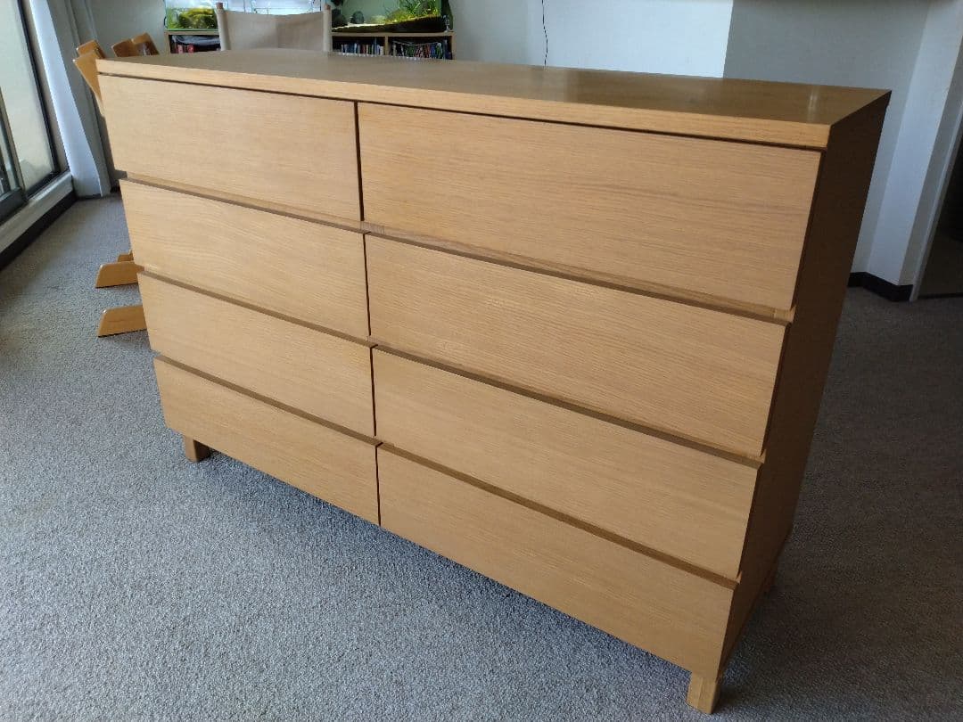 【訳あり】MUJI無印良品 オーク材チェスト4段120cm/ワイドキャビネット 無印良品】収納力バツグンのオーク材チェスト4段が入荷しました！無印