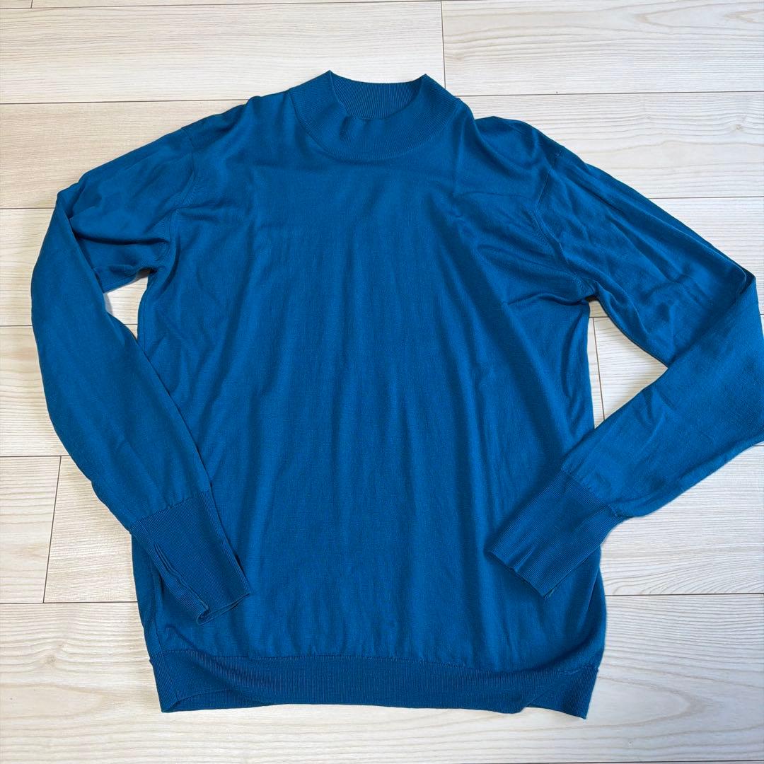 H*T様 美品　ブルー　L ジョンスメドレー　モックネックニット　30G L JOHN SMEDLEY（ジョンスメドレー） JOHN SMEDLEY【ジョンスメドレー