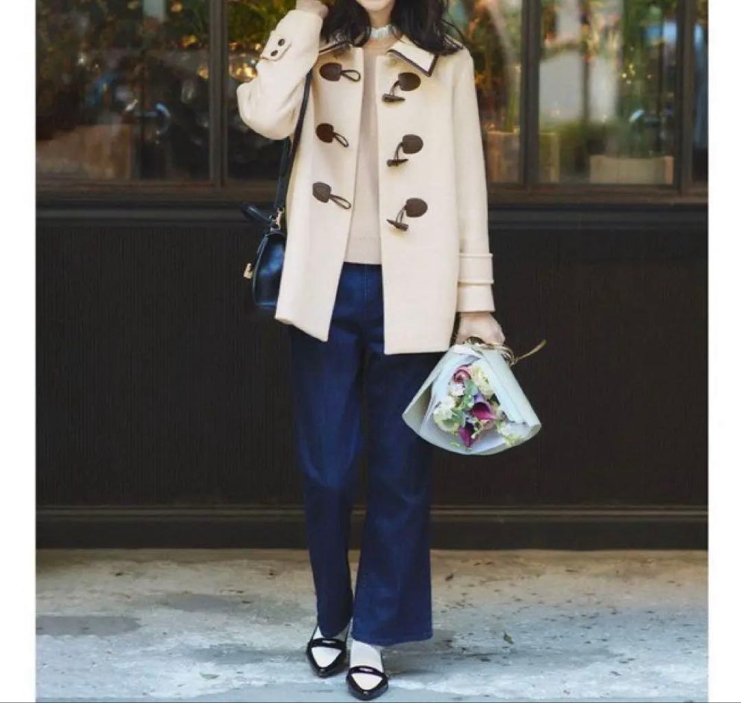 新品　未使用　タグ付き　組曲　バイカラー　ダッフルコート　2サイズ 組曲（クミキョク）の「バイカラーダッフル ウールコート（ダッフル