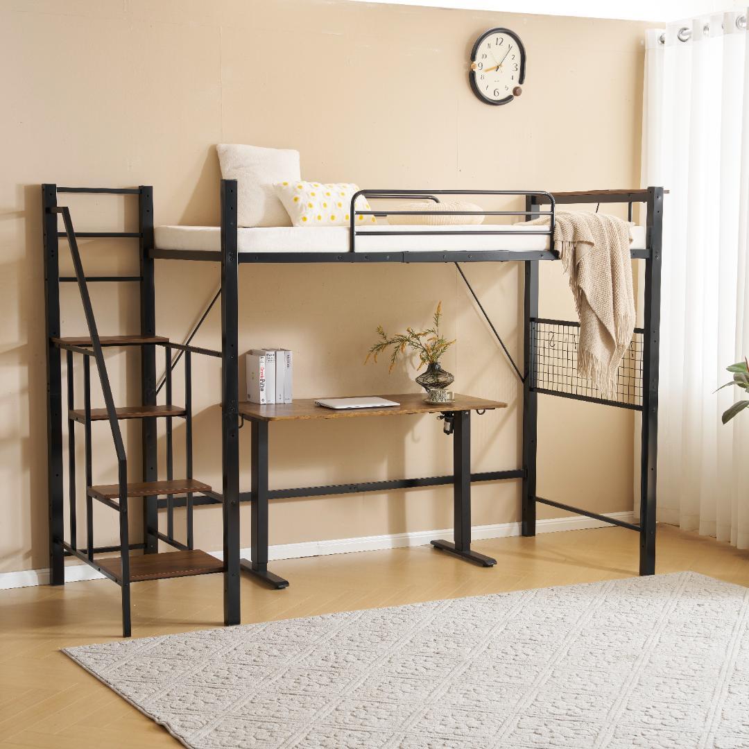 赤字価格！コンセント付きシステムベット(S)スチール 耐震　BLACK ロフトベッド システムベッド」の人気商品一覧 | 安い商品を通販サイト
