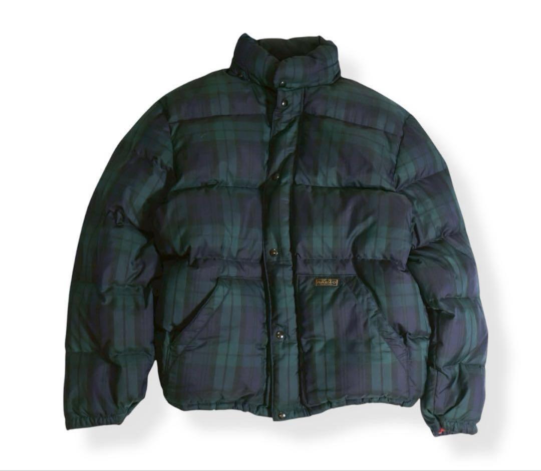 B*V様 90s ラルフローレン ダウン XL ブラックウォッチ 幅広 短丈 チ 90's Ralph Lauren Sports Down Jacket Blackwatch 11 / ラルフ