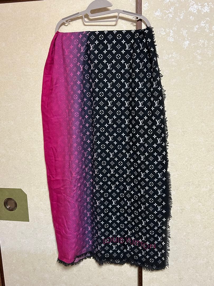 美品ルイヴィトンストール LOUIS VUITTON（ルイ・ヴィトン） モノグラム シルク×ウール ストール