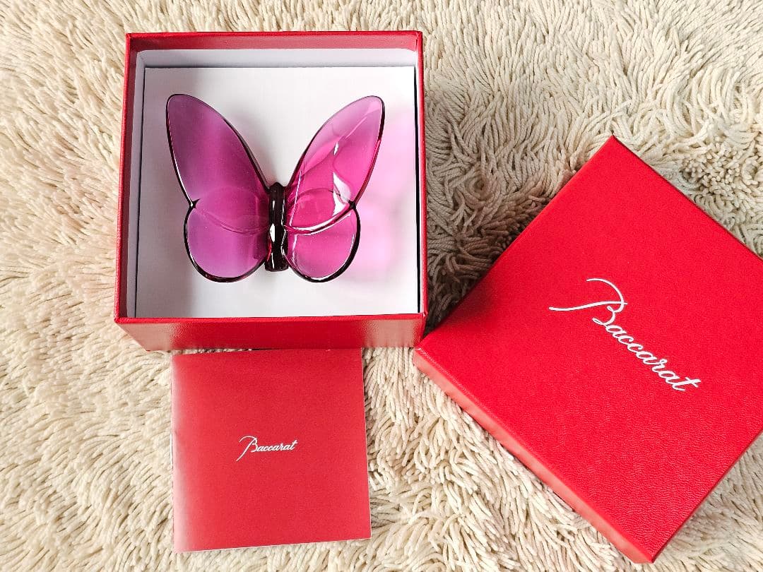 新品 Baccarat ラッキーバタフライ ピオニー PURPLE パピヨン Baccarat Lucky Butterfly Purple – Mary Mahoney
