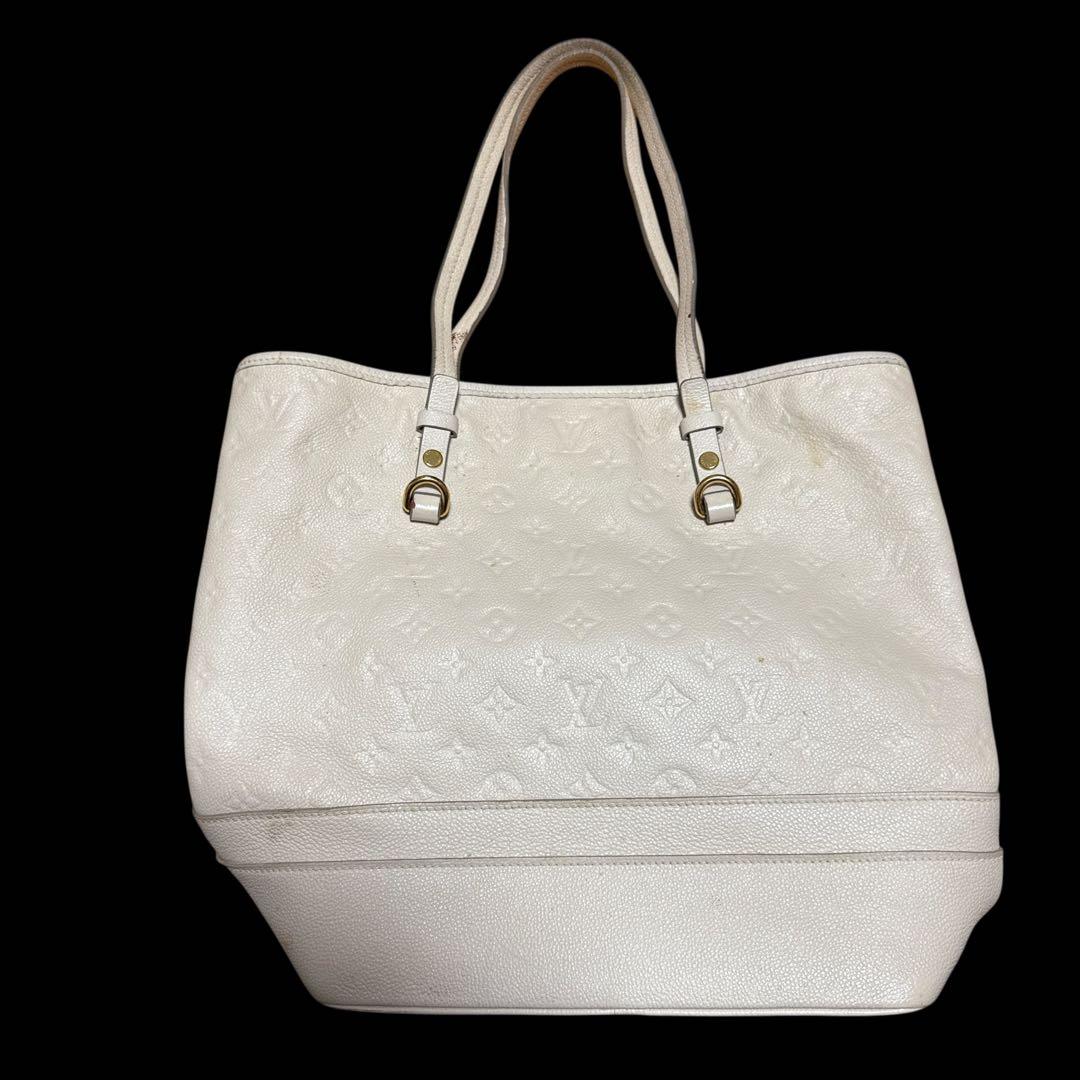 ルイヴィトン トートバッグ モノグラム アンプラント レザー 白 ポーチ付き ルイヴィトン モノグラムアンプラント サックプラ 24H ホワイト M24383