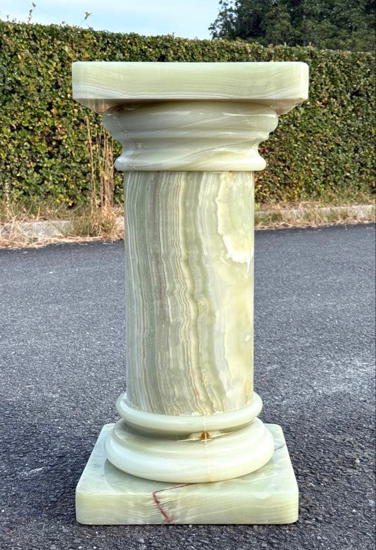 ②高73cm♪ 天然石 大理石 グリーンオニキス 飾り台 オブジェ 天然大理石 グリーンオニキス オブジェ その他インテリア雑貨 関ヶ原