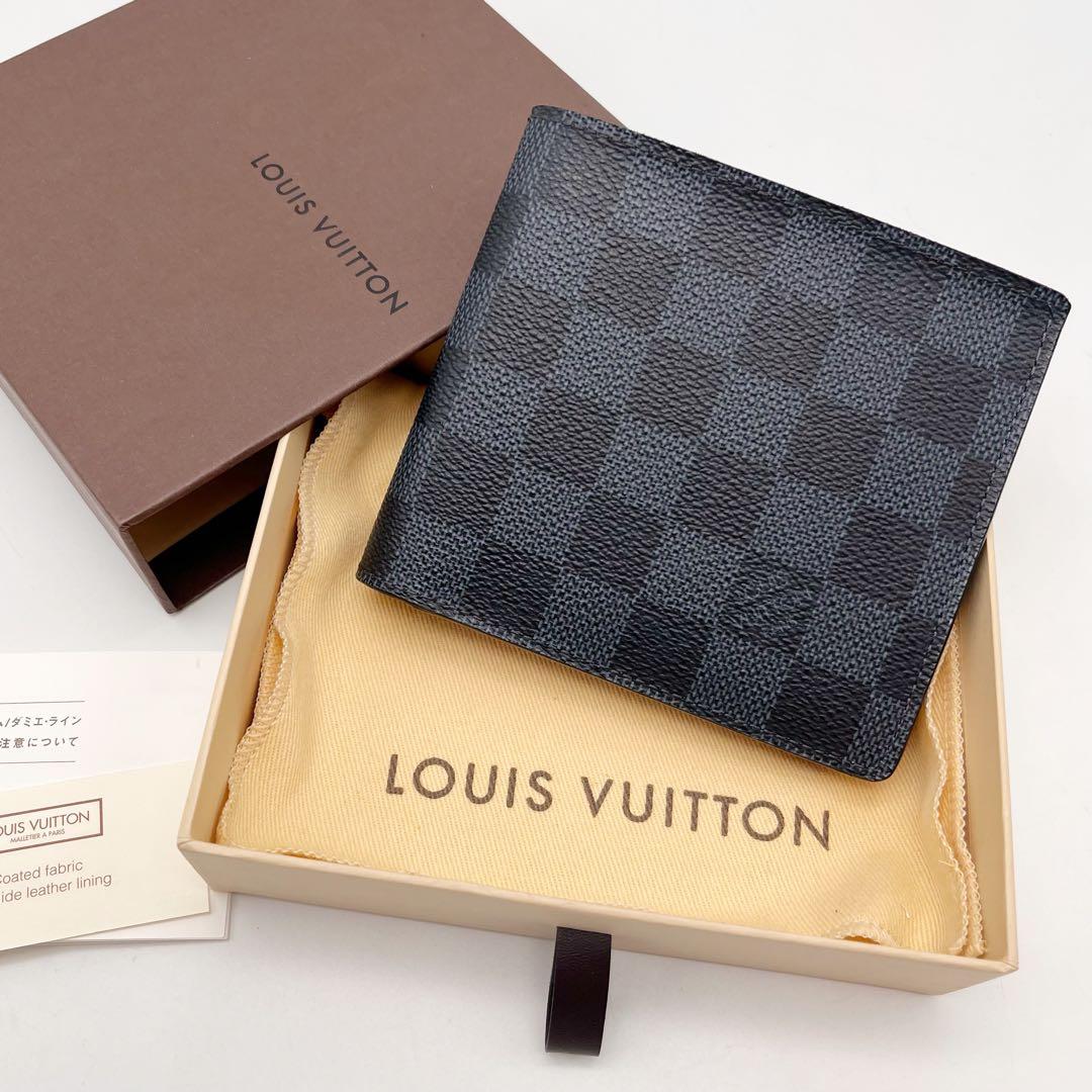 ルイヴィトン　ダミエコバルト 二つ折り財布　ポルトフォイユマルコ　コンパクト　紺 楽天市場】ルイヴィトン 2つ折り財布 Louis Vuitton ダミエ・グラ