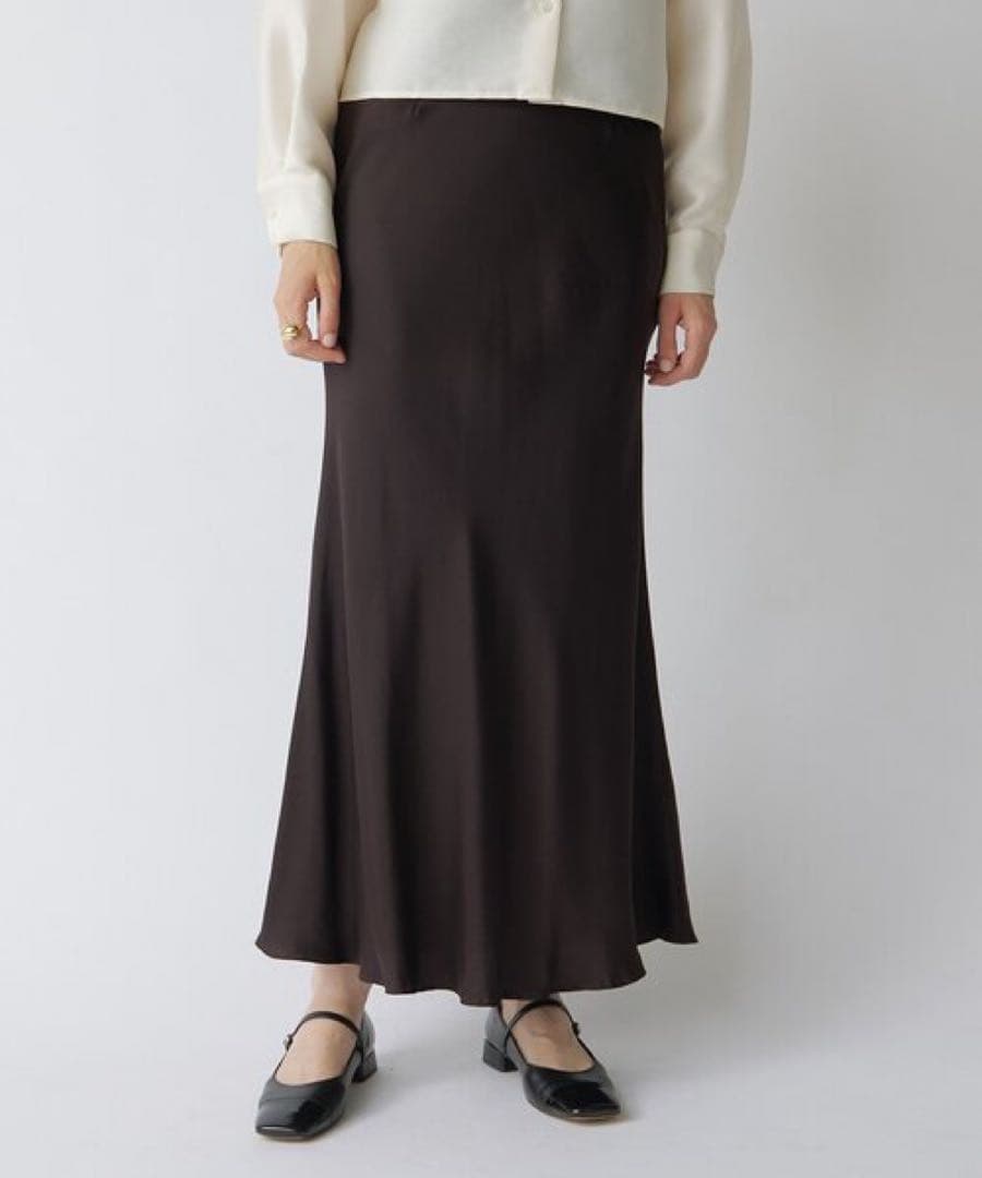 Drawing Numbers キュプラバイアスマーメイドスカート38 茶 キュプラバイアスマーメイドスカート | Drawing Numbers(ドローイング