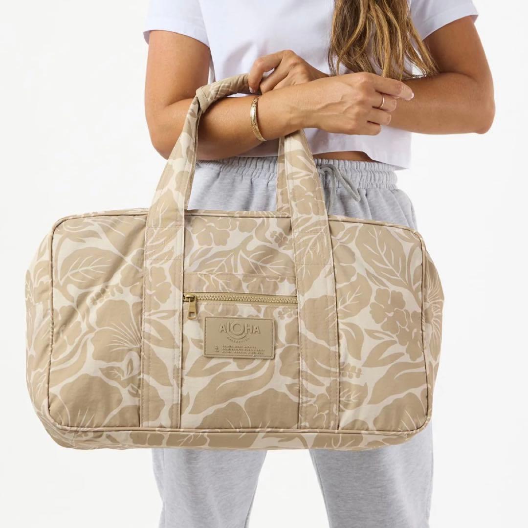 店舗完売品】アロハコレクション ベージュ ハイビスカス ボストン