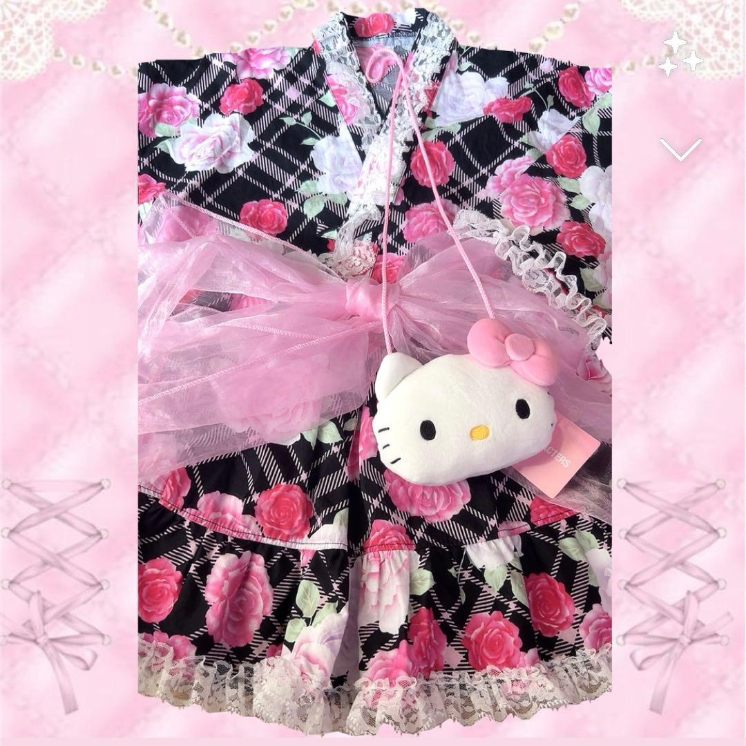 浴衣ドレス♡黒ピンクバラ柄♡ REIRIE 金子理江ちゃん着用 REIRIE Live Tour 2025 -BaD＝DoLL- 2025.09.28 ElectricLadyLand