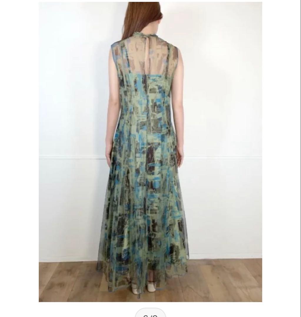 ココディール アートプリントレイヤー2ピースワンピース フレア