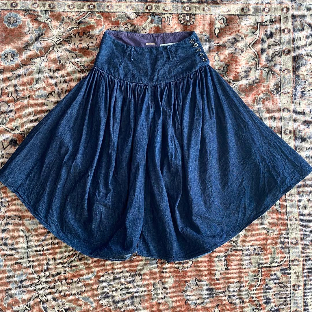 キャピタルアミッシュパンツ デニムS QV159]NEEDLES(ニードルズ) H.D. Buggy Pant- Jean/12oz Denim ヒザ