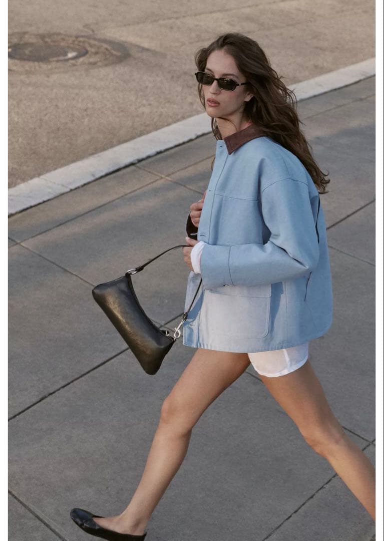 zara 新作 コントラストパフジャケット - メルカリ