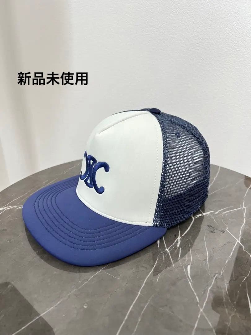 セリーヌ　celine トリオンフ　新品未使用　キャップ ホワイト 中古・古着通販】CELINE (セリーヌ) トリオンフ ベースボールキャップ