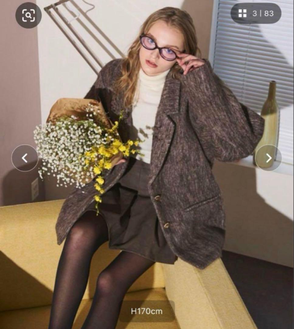 loin nuit shaggy coat / シャギーコート　ブラウン loin nuit ジャケット テーラードジャケット shaggy coat / シャギー