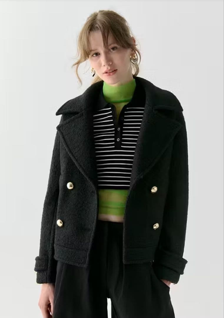 【完売】ケイト・スペード　ウール クロップド　ピーコート kate spade new york｜【公式】ウール クロップド ピーコート