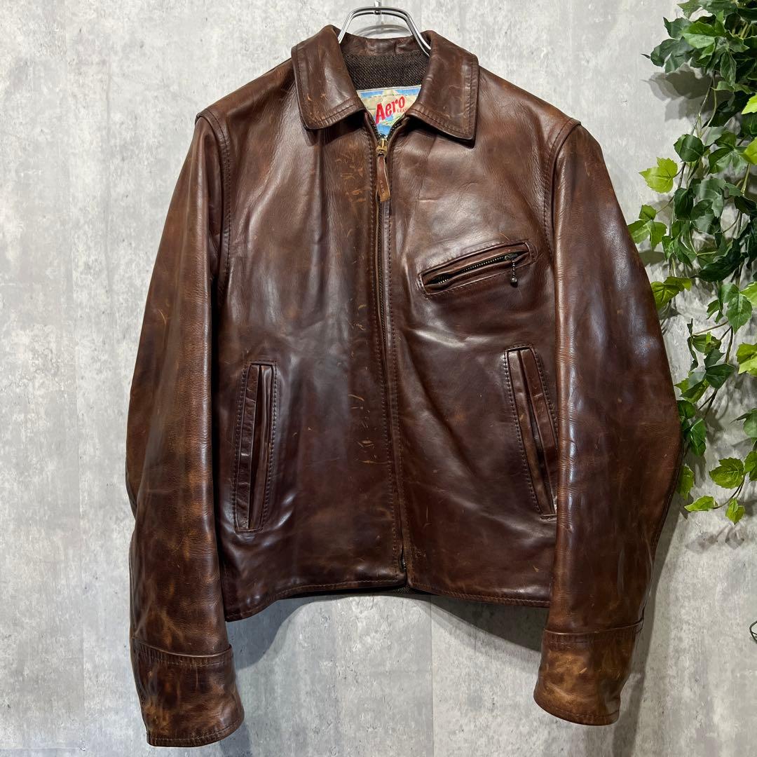 美品】キムタク着用モデル エアロレザーハーフベルテッドジャケット 馬