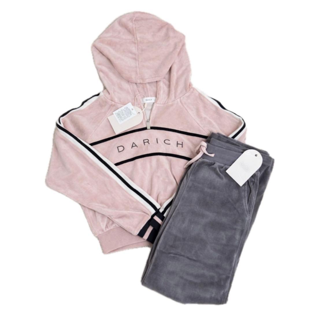 新品】ダーリッチ ベロアパンツ ラインベロアショートフーディ