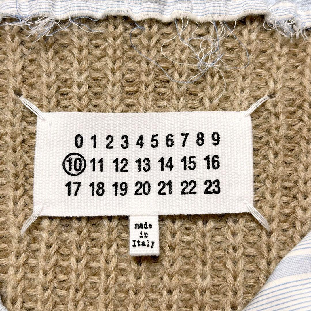 美品【メゾンマルジェラ】22AW ニット ドッキング レイヤード シャツ