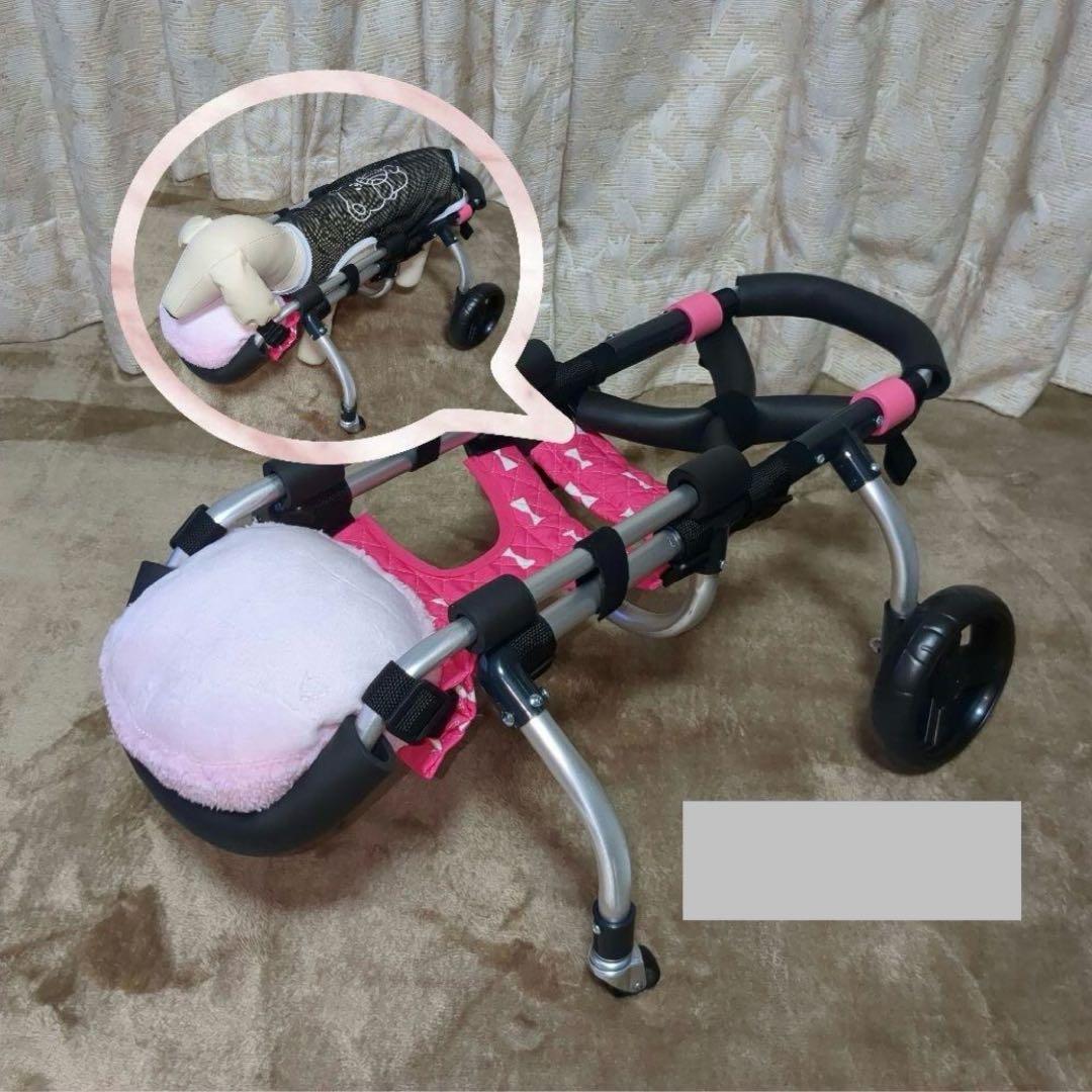 ワンちゃん4輪　リハビリ　犬の歩行器 犬用車椅子 4輪 歩行器 介護 リハビリ 小型 中型犬 老犬 ペット用 補助