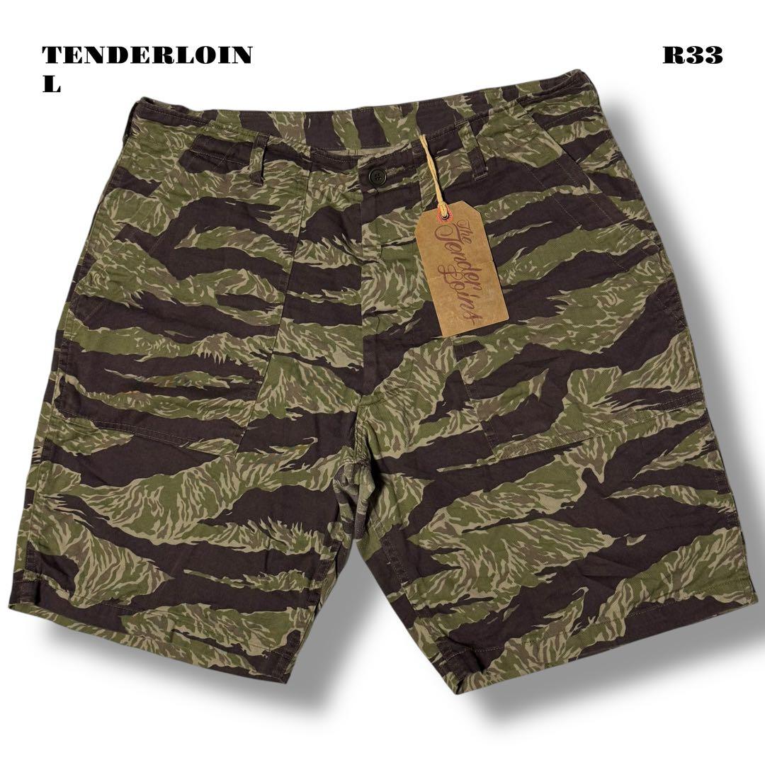 ★限定出品★ TENDERLOIN バンブーショーツ カモフラ CAMO迷彩緑L TENDERLOIN ARMY SHORTS JFC XS テンダーロイン ショーツ カモフラ