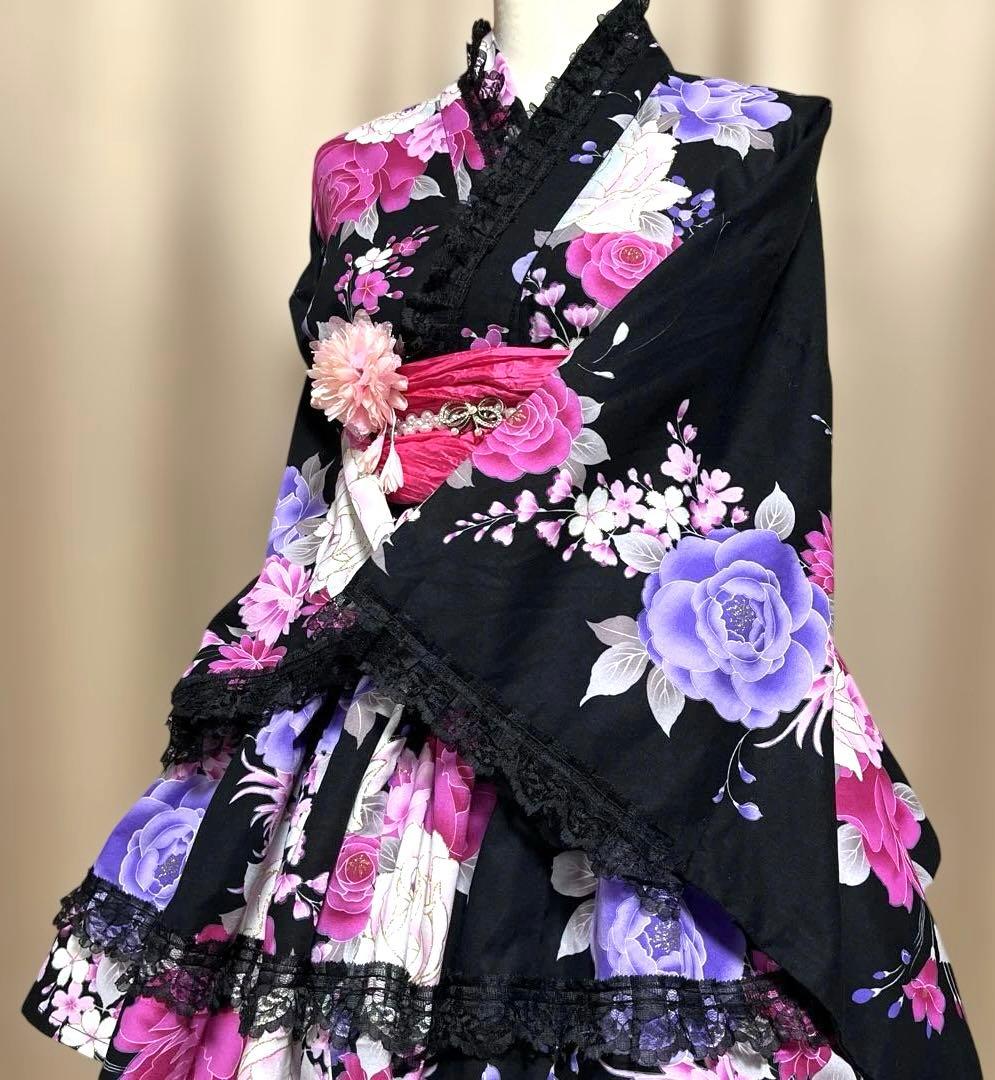 MR⑥ 浴衣ドレス　地雷系　量産型　姫ギャル 浴衣ドレス 姫ギャル 大人 地雷 量産型 平成ギャル - メルカリ