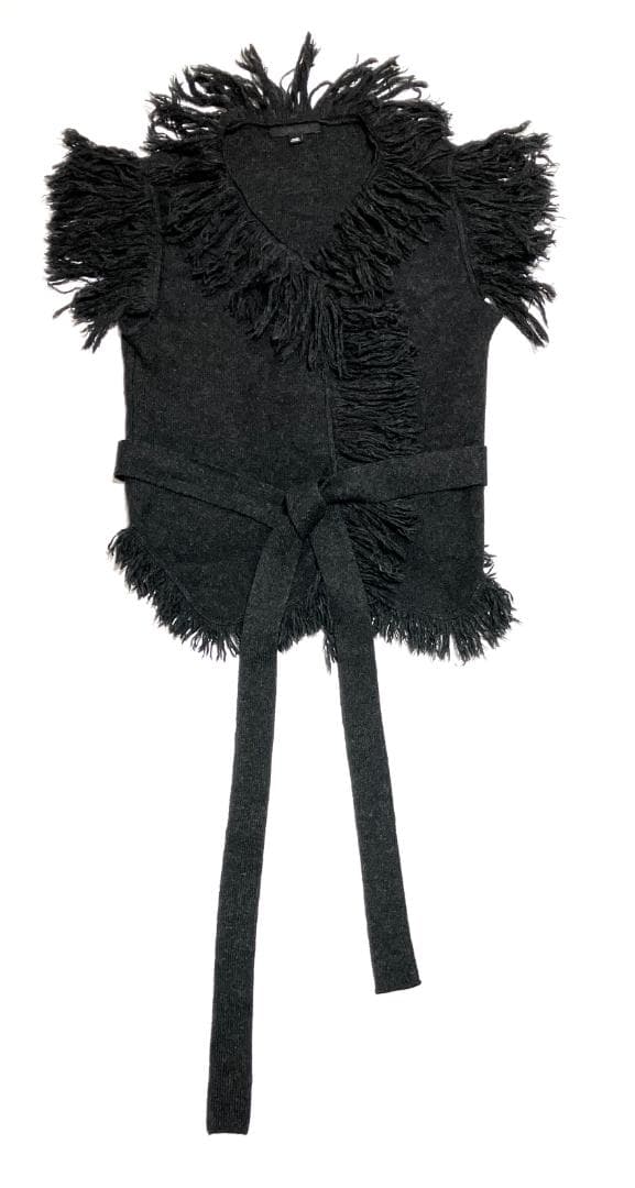 トップス HELMUT LANG 2004 Fringe Knit 2004ss helmut lang dragonfly cutout leather jacket 48 – vexed_store