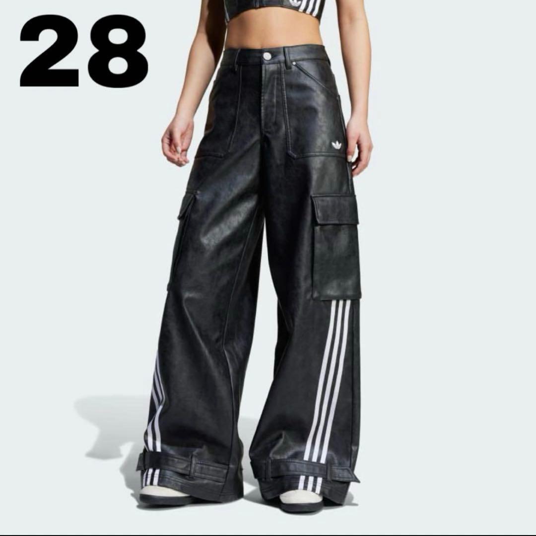 adidas フェイクレザーパンツ　28インチ レディース アディレニウム ADILENIUM シーズン 3 ビンテージ フェイク