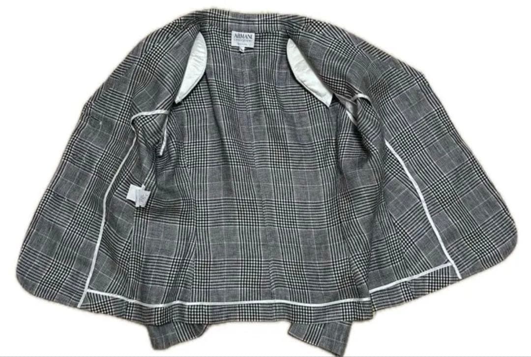 アルマーニ チェック柄 テーラード ジャケット イタリア製 サイズ44