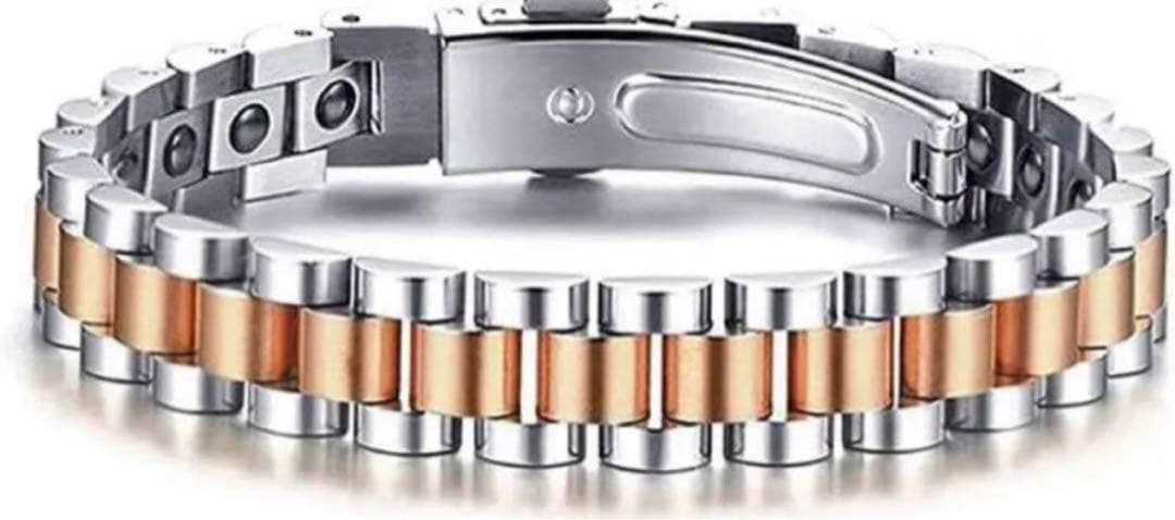 e135 磁気ブレスレット メンズ シルバー チタン シルバー 純チタン製 磁気ブレスレット メンズブレスレット メタルブレスレット