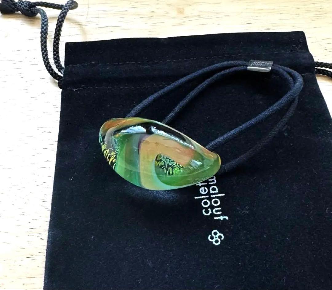 コレットマルーフ　グラスポニー　 ガラスヘアアクセサリー Upcycle Large Metallic Glass Pony – colettemaloufjapan