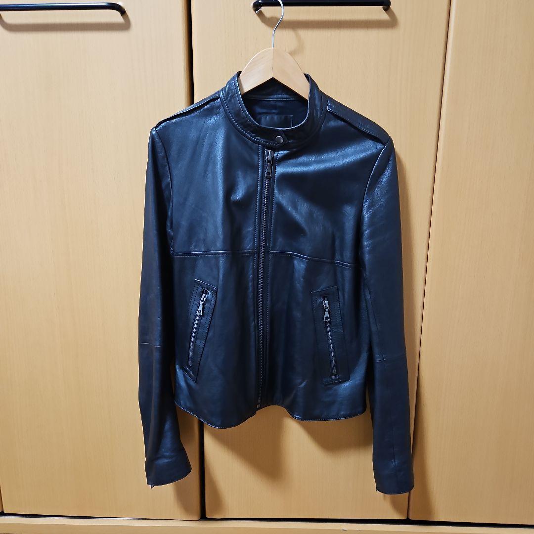 【mika☆】Theory シングルライダースジャケット Mo-LAWS トラッカージャケット ライダースジャケット メンズ 革ジャン