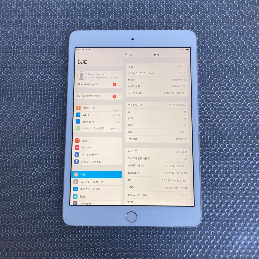 4103【早い者勝ち】美品☆電池良好☆iPad mini3 16GB ドコモ☆ - メルカリ