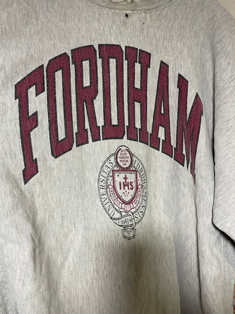 60sリバースウィーブ ヴィンテージFordham 　染み込み激レア 60s CHAMPION REVERSE WEAVE JACKSON WRESTLING WATER PRINT SIZE L