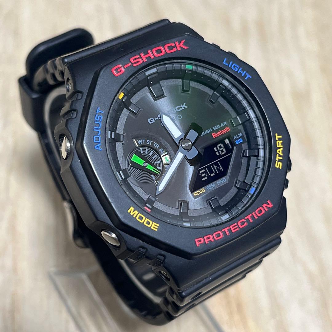 h*君様 【300円スタート完動美品】G-SHOCK GA-B2100 カーボン G-SHOCK オクタゴン GA-B2100-1A1JF メンズ ソーラー Bluetooth