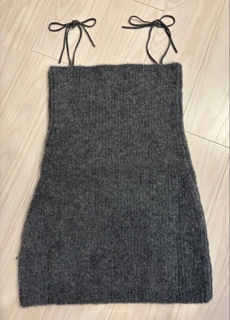 shishikui シシクイ　ニット　ロングキャミ ikumiさんバイイング】フリンジキャミワンピース