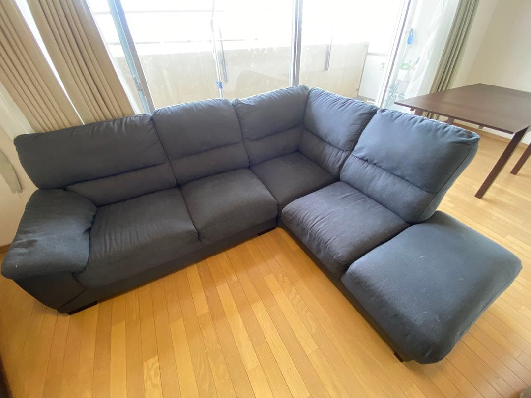 ニトリ　コーナーソファ　ウォール3KD ニトリ 布張りカウチソファ (ウォール3KD LC GY) - 通販 | 家具と