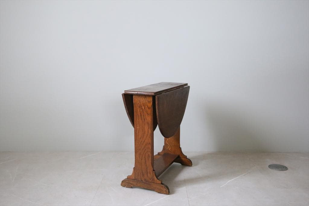 英国アンティーク木製ドロップリーフコーヒーテーブル/バタフライ机(84-39)