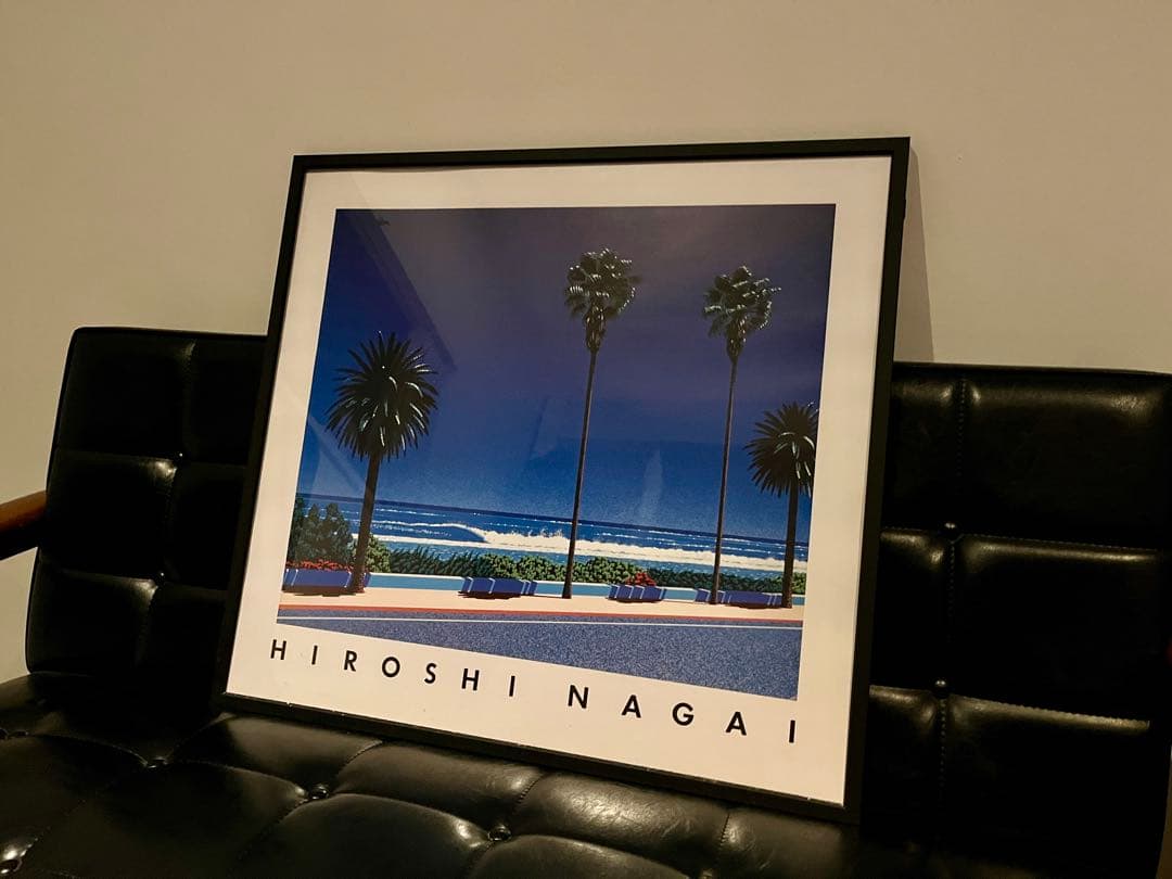 ビンテージ永井博 額装レアポスター 鈴木和人シティポップわたせせいぞう ポスター ビンテージ永井博 額装レアポスター 鈴木和人シティポップ