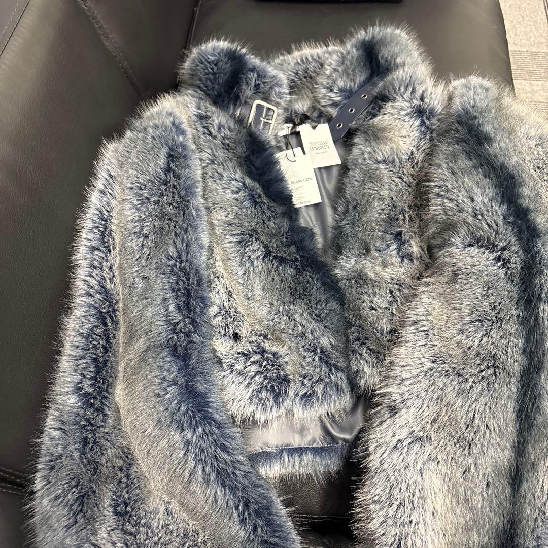 LAGUA GEM グレー ファー ジャケット 中古・古着通販】LAGUA GEM (ラグアジェム) POMPOM FAUXファー