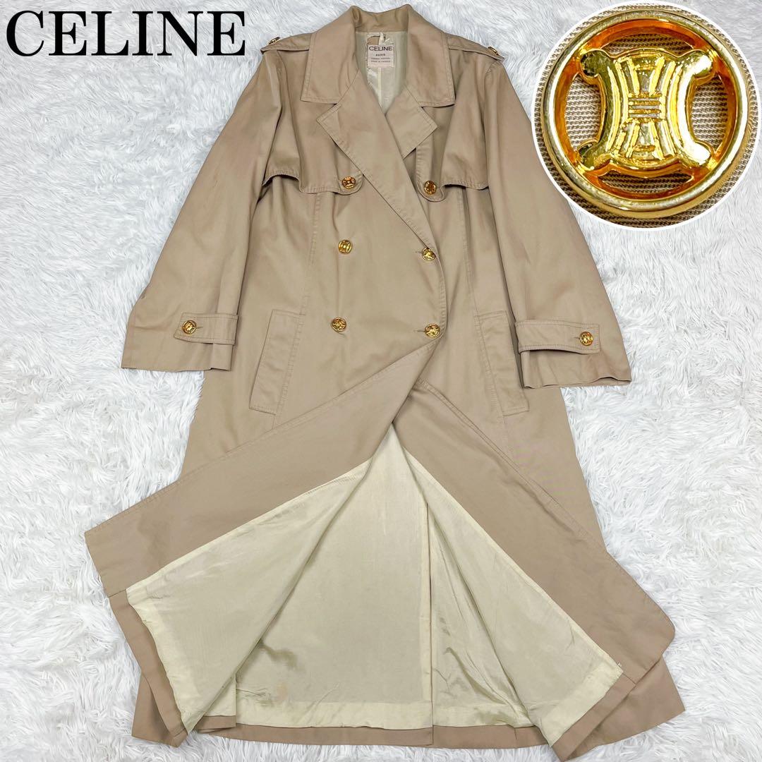 希少 セリーヌ トレンチコート トリオンフ金ボタン ロングコート ビンテージ CELINE』セリーヌ 80S ヴィンテージ 金ボタン トレンチコート - メルカリ