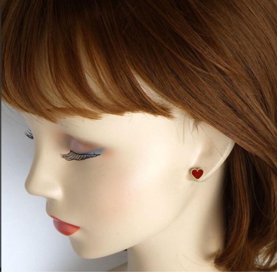 ハイクオリティ　最高品質　ハート　ピアス　レッド 2点セット）ハートピアス 真っ赤 レッドcuteなお目目 ピアス メンズ