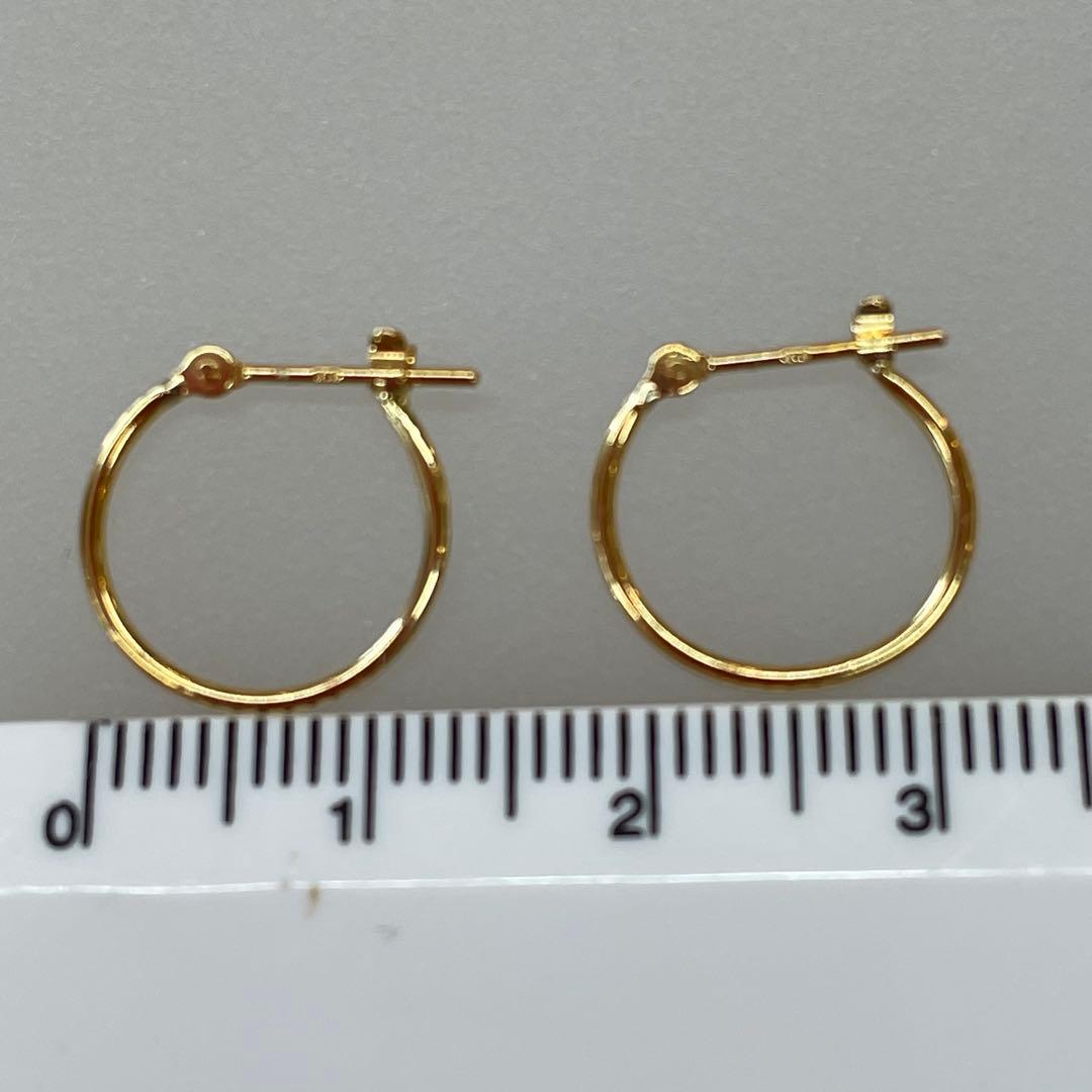 K18 ピアス　　フープピアス　　1.3cm