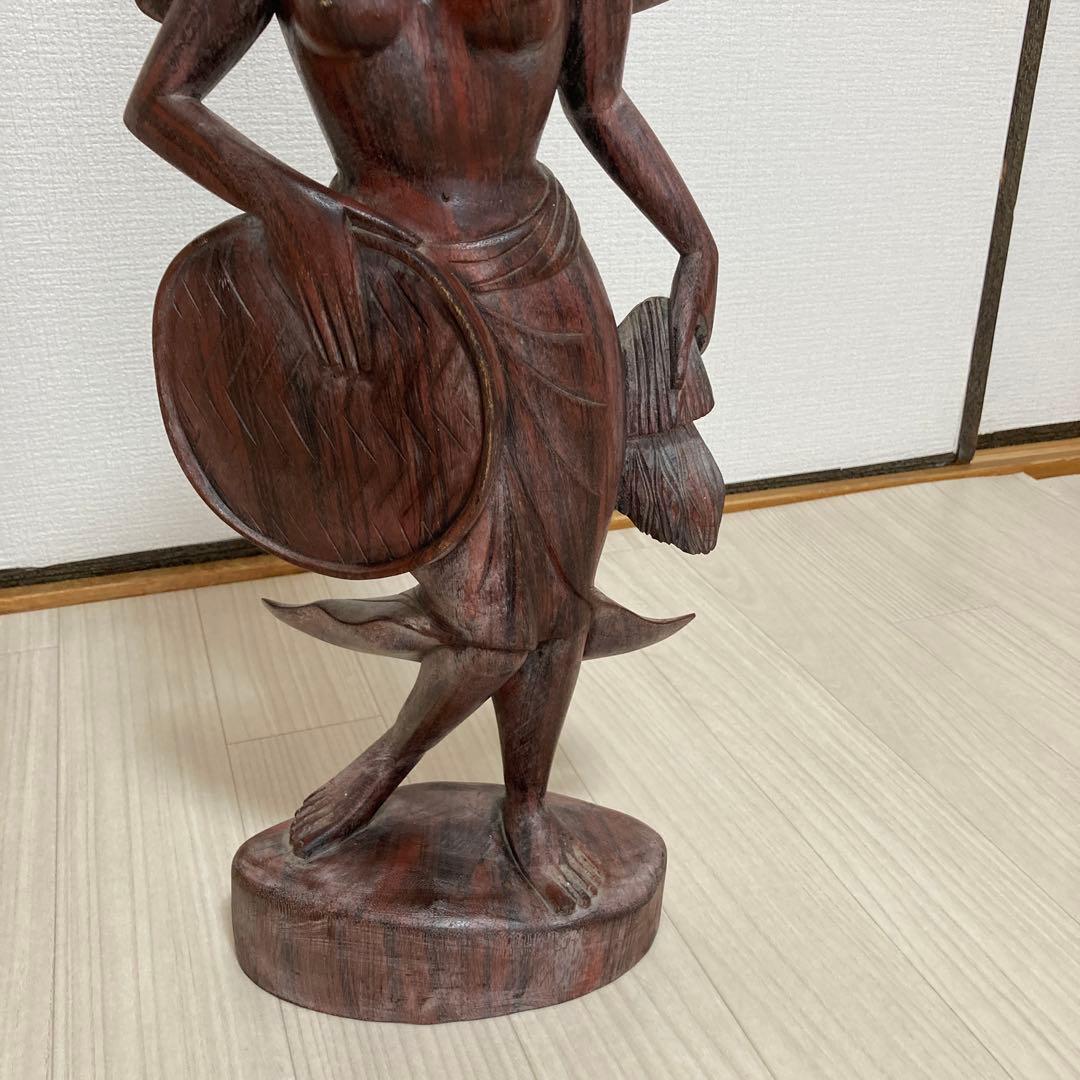 バリ島 美人木製女性像彫刻 インドネシア産 裸婦 インテリア - メルカリ