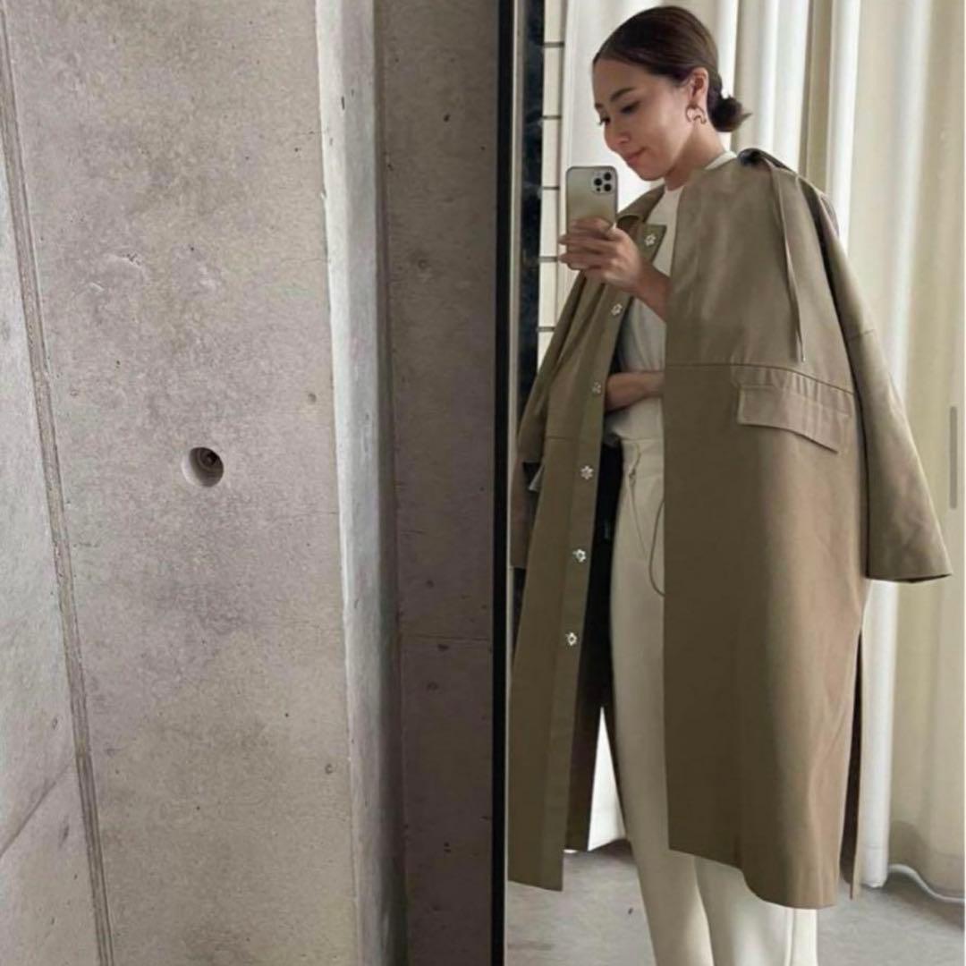 ともとも値下げ超美品 ベージュ トレンチコート ella エラ フード付きライトトレンチフレアコート-short & regular | 小柄・低